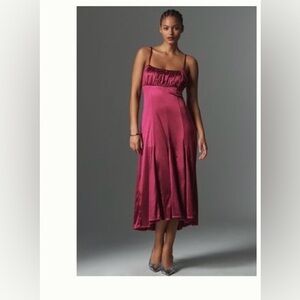 Anthropologie Sleeveless Pink Midi Dress